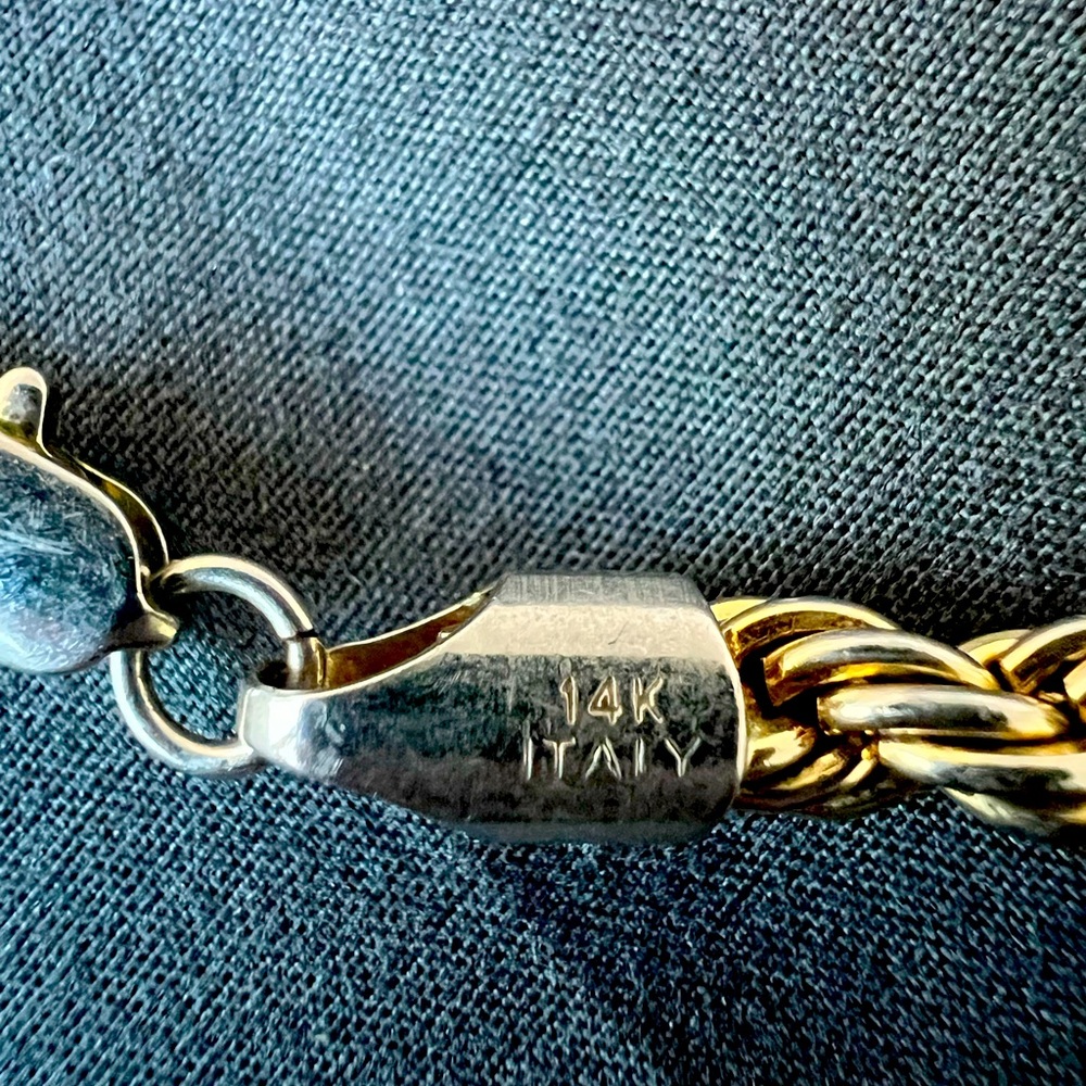 14k Gold Rope Bracelet